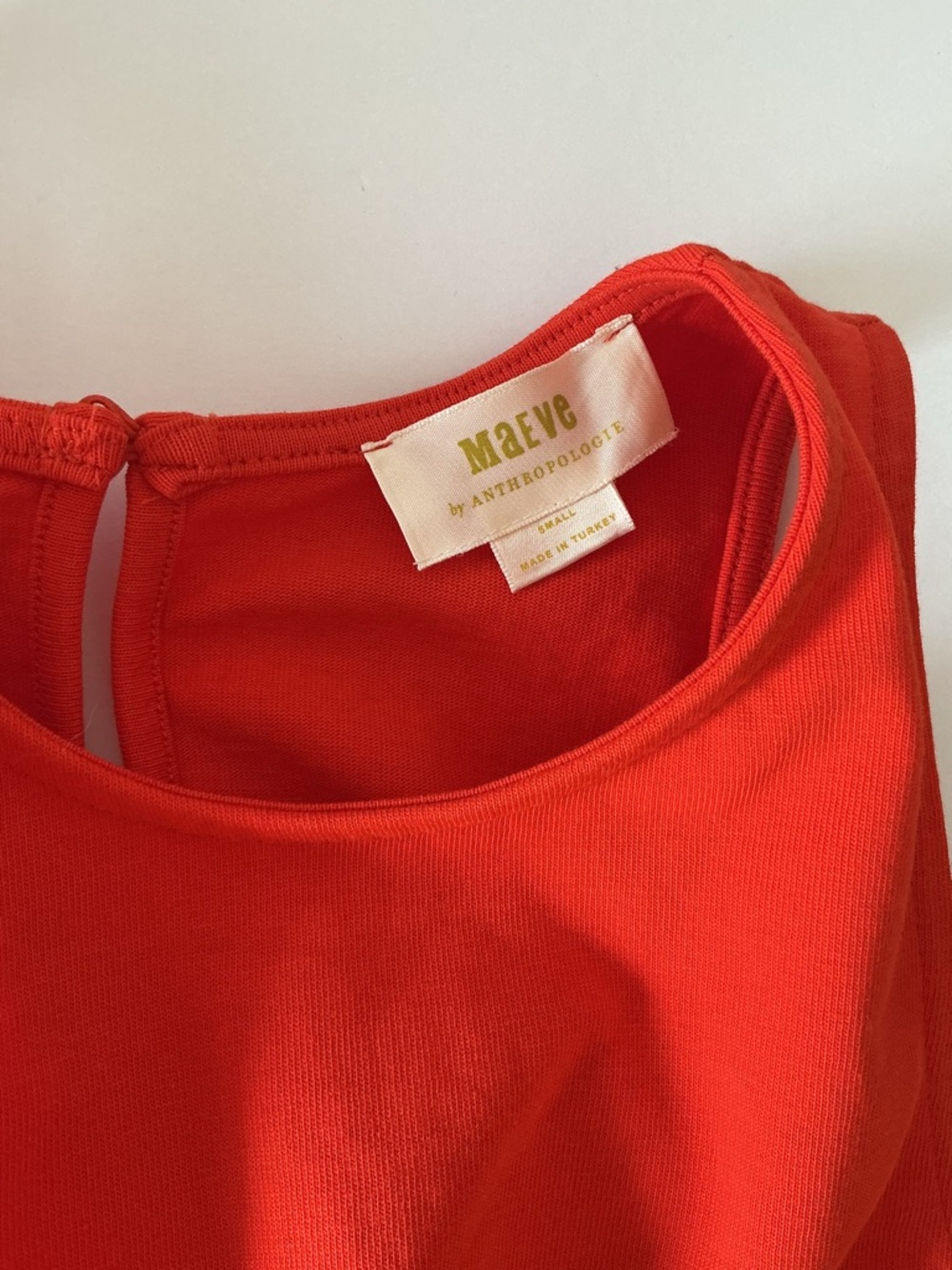 Maeve Anthropologie Coral Sleeveless Drop Waist dress S Dopamine jewel color - Picture 3 of 6